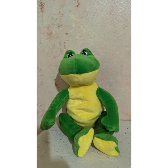 Gund Flashy Plush Green & Yellow Frog Stuffed Animal Toy 12 soft cuddly - Picture 6 of 9